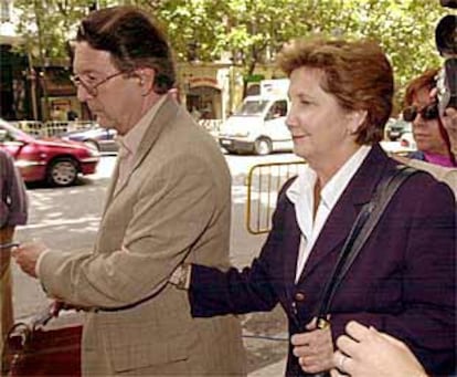 La presidenta de Gescartera, Pilar Giménez-Reyna, a su salida ayer de la Audiencia Nacional.