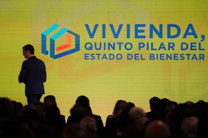 El presidente del Gobierno, Pedro Sánchez, el pasado lunes en la presentación de las nuevas medidas en materia de vivienda.