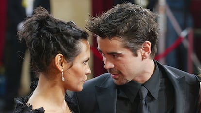 Colin Farrell con la modelo Kim Bordenave, la madre de su hijo James, en 2003 en Hollywood. 