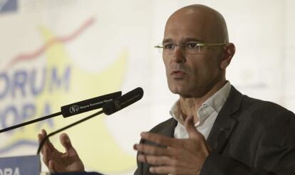 Raúl Romeva, en el desayuno informativo organizado por Fórum Europa.