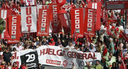 Manifestación en Sevilla contra la reforma laboral el pasado 29 de septiembre.