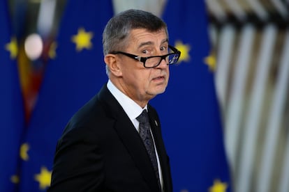 O primero ministro tcheco, Andrej Babis, em uma conferência europeia em 2018.