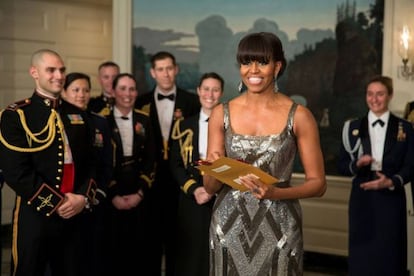 Michelle Obama, en su aparici&oacute;n sorpresa en los &uacute;lltimos Oscar.