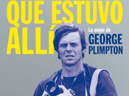 George Plimpton, dispuesto a disparar con su cámara en la portada del libro.