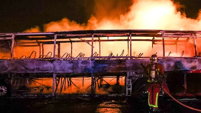 Disturbios en Nanterre, cerca de París, a finales de junio tras las movilizaciones contra la policía por un tiroteo que mató a un adolescente. 
