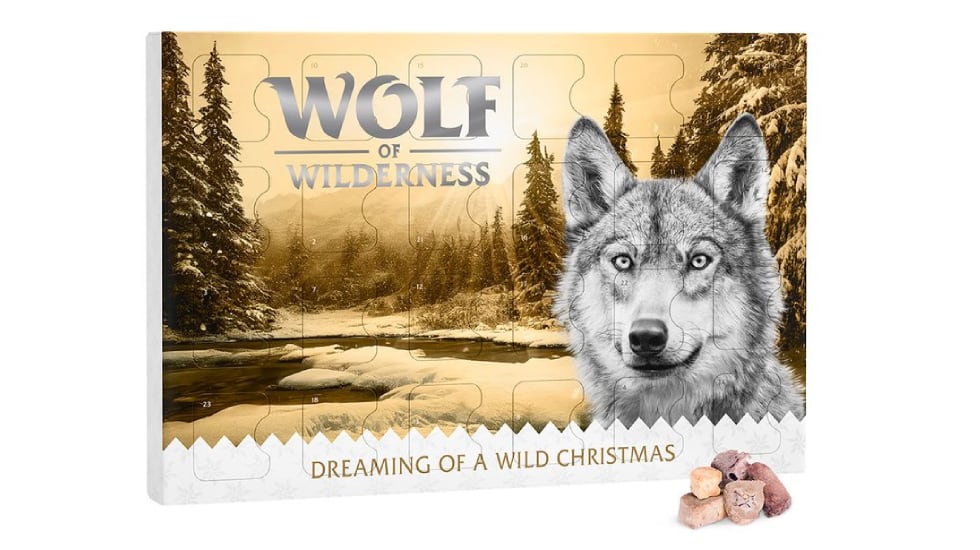 Calendario de adviento para perros de la firma Wolf of Wilderness.