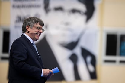 Puigdemont, este fin de semana en un acto de su partido en Francia.