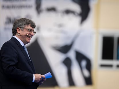 Puigdemont, este fin de semana en un acto de su partido en Francia.