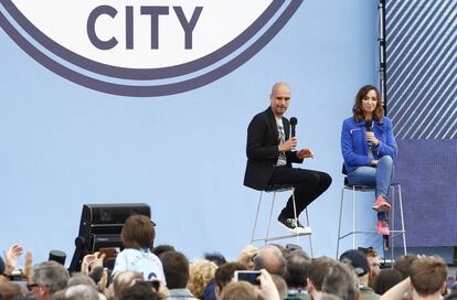 Guardiola, durante la presentación oficial con el Manchester City.