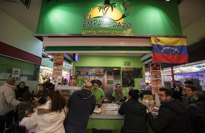 El Empanadazo, uno de los nuevos negocios venezolanos del Mercado de Maravillas, en Madrid.