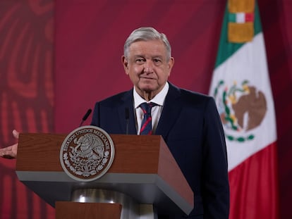 Andrés Manuel López Obrador, en su rueda de prensa de este miércoles.