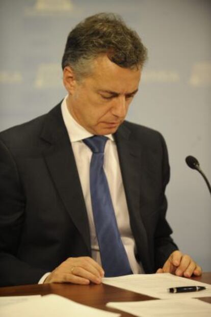 El 'lehendakari', Iñigo Urkullu, durante la presentación de los presupuestos vascos.