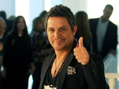 Alejandro Sanz, ayer, durante la presentaci&oacute;n de su &uacute;ltimo disco.