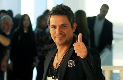 Alejandro Sanz, ayer, durante la presentaci&oacute;n de su &uacute;ltimo disco.