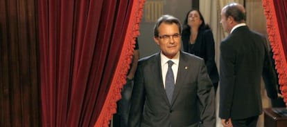 Artur Mas, el 25 de septiembre de 2012, antes de intervenir en el debate de pol&iacute;tica general.