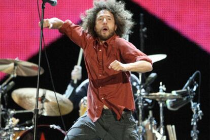 Zack de la Rocha, durante la actuación de Rage Against the Machine en Rock in Rio.