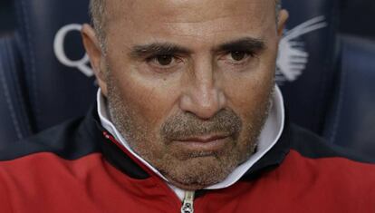 Sampaoli, durante un partido de Liga con el Sevilla.