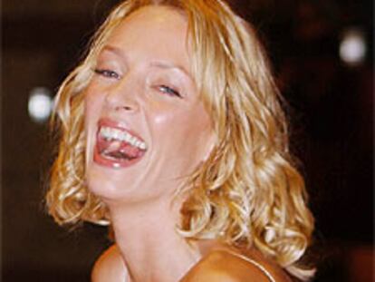 Uma Thurman, a su llegada al estreno en Londres de <i>Kill Bill</i> en octubre pasado.