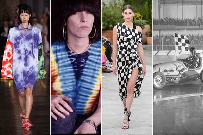 Bazar de estampados

Hemos visto motivos clásicos (flores, cuadros, lunares, rayas), pero la auténtica tendencia es la anarquía de estampados. Todo vale y todo es susceptible de convertirse en meme: de los vestidos encadenados de Balenciaga a los fresones Gucci o el print de la bandera de carreras de De La Renta.