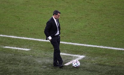 Valverde, durante el Barcelona-Atlético del pasado jueves. 