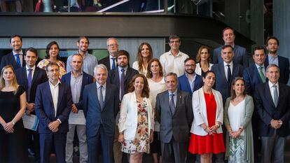 Foto de familia del acto de entrega de la XXI Convocatoria de Ayudas a la Investigación en Salud de Fundación Mutua Madrileña este martes 9 de junio.