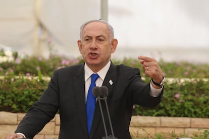 El primer ministro israelí, Benjamín Netanyahu, este martes en un acto en Tel Aviv.
