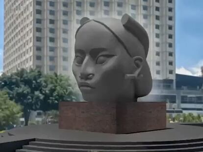 Fotograma del video compartido por el artista Pedro Reyes donde se muestra el boceto de la escultura 'Tlali'.