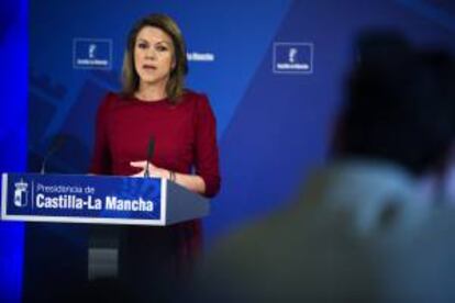 La presidenta del Gobierno regional, María Dolores Cospedal, durante la presentación del Paln de Inversión y Creación de Empleo en diciembre pasado. EFE/Archivo