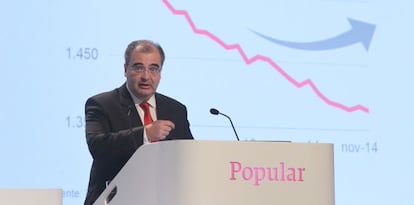 Angel Ron Presidente del Banco Popular durante la junta de accionistas 2015