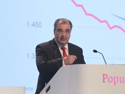 Angel Ron Presidente del Banco Popular durante la junta de accionistas 2015