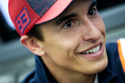 Marc Márquez, en su oficina en el circuito de Misano, durante la entrevista.