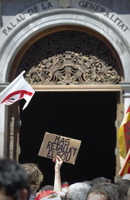 Plaza Sant Jaume de Barcelona, manifestación contra los recortes