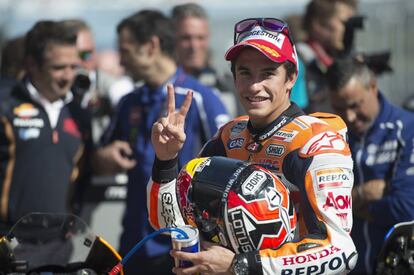 Marc Marquez celebra su segunda plaza