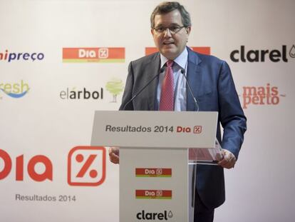 Ricardo Curr&aacute;s, consejero delegado de Dia, en la presentaci&oacute;n hoy en Madrid de los resultados.