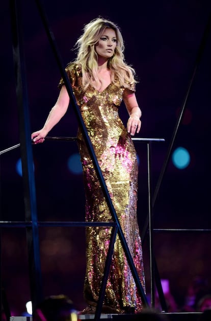 Lo de que nadie es profeta en su tierra no se cumple en el caso de Kate Moss. La modelo participó en la ceremonia de clausura de los Juegos Olímpicos de Londres 2012. 
