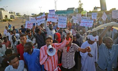 Una protesta en Jartum este martes.
