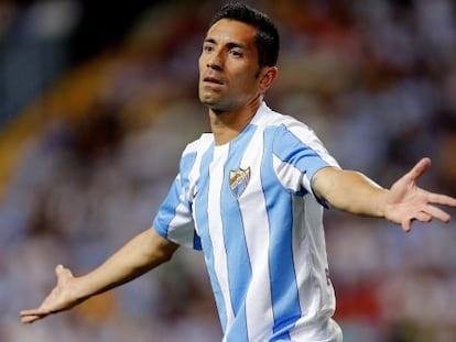 Charles, durante el partido ante el Eibar en M&aacute;laga.