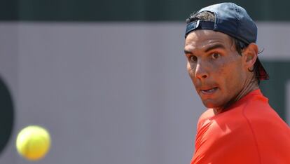 Nadal, durante una sesión de entrenamiento en París.