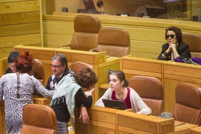 La diputada Carmen Iglesias en su escaño