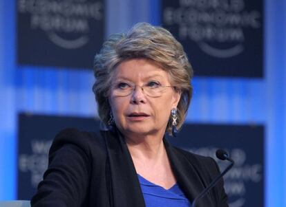 La vicepresidenta de la CE, Viviane Reding, en Davos.