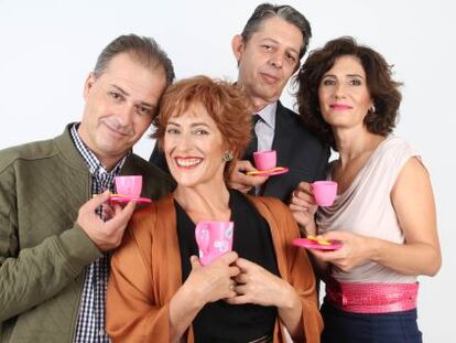 Los actores y actrices Jaime Linares, Pilar Almer&iacute;a, Pep Ricart y Empar Canet. 