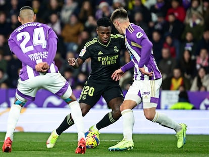 Vinicius, en un lance del partido disputado ante el Valladolid.