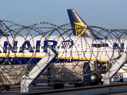 Ryanair plane in Belgium.