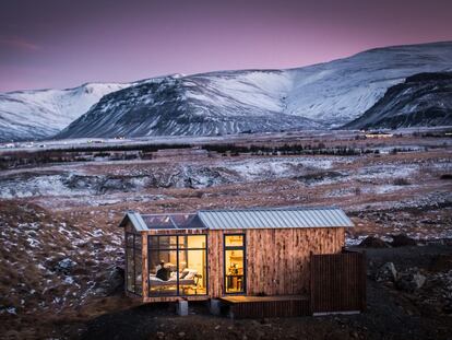 Panorama Glass Lodge, un refugio para dormir bajo las auroras boreales en Islandia.