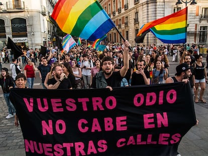 Manifestación contra la homofobia en Madrid en 2017.
