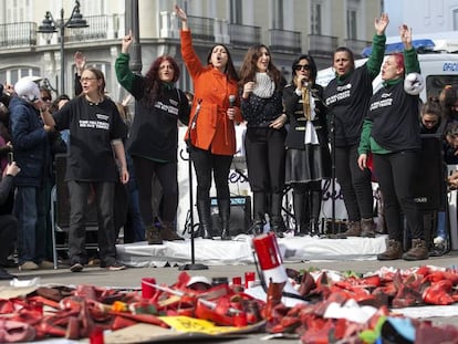 Concentraci&oacute;n en Madrid contra la violencia machista.