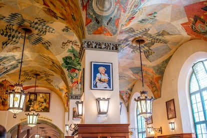 Detalle de la decoración del Hofbräuhaus, una de las cervecerías más antiguas de Múnich (Alemania)