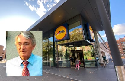 Dieter Schwarz, el dueño de supermercados Lidl, y una tienda en Madrid.