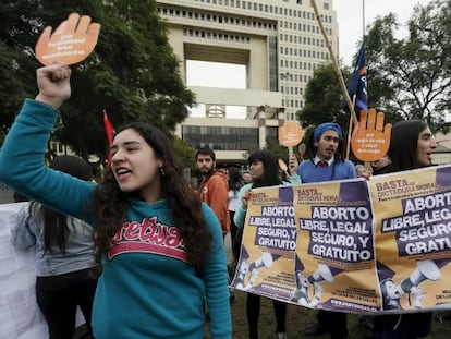 Manifestaciones en Chile en defensa de un aborto legal