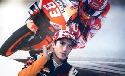 Marc Márquez, durante la entrevista. 